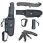 Preview: MFH knife set Survival with accessories nylon sheath Black